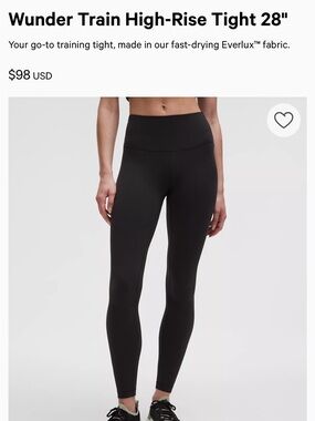 Wunder train high rise tight 28” lululemon athletica